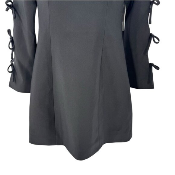 Hyacinth House NEW Black Bow Long Sleeve Belinda Cocktail Mini Dress Size XS - Picture 6 of 11